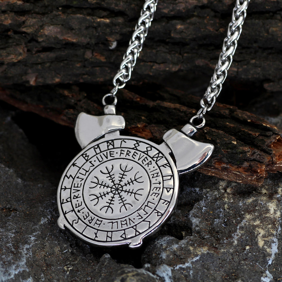 WorldNorse Viking Odin Double Axes Necklace - image 3