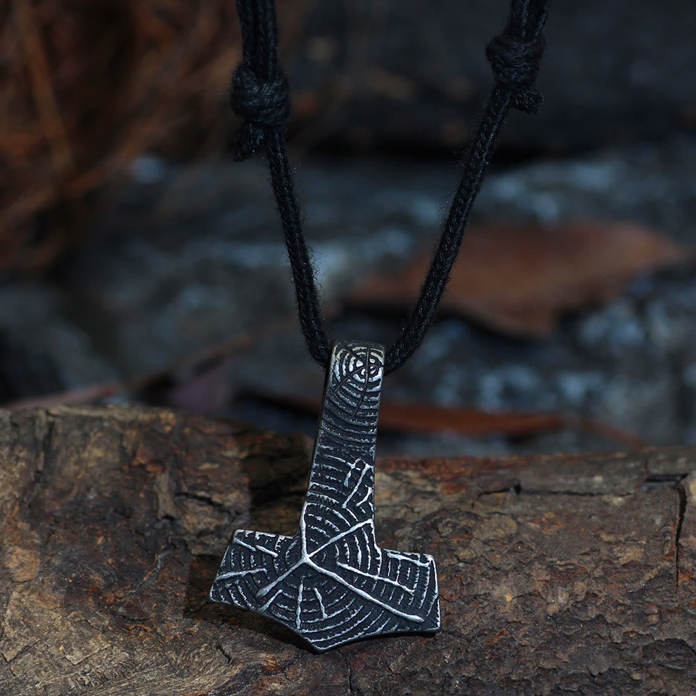 WorldNorse Mjolnir Hammer Cotton Rope Necklace - image 1