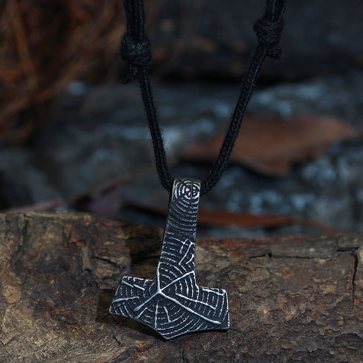 WorldNorse Mjolnir Hammer Cotton Rope Necklace - image 1