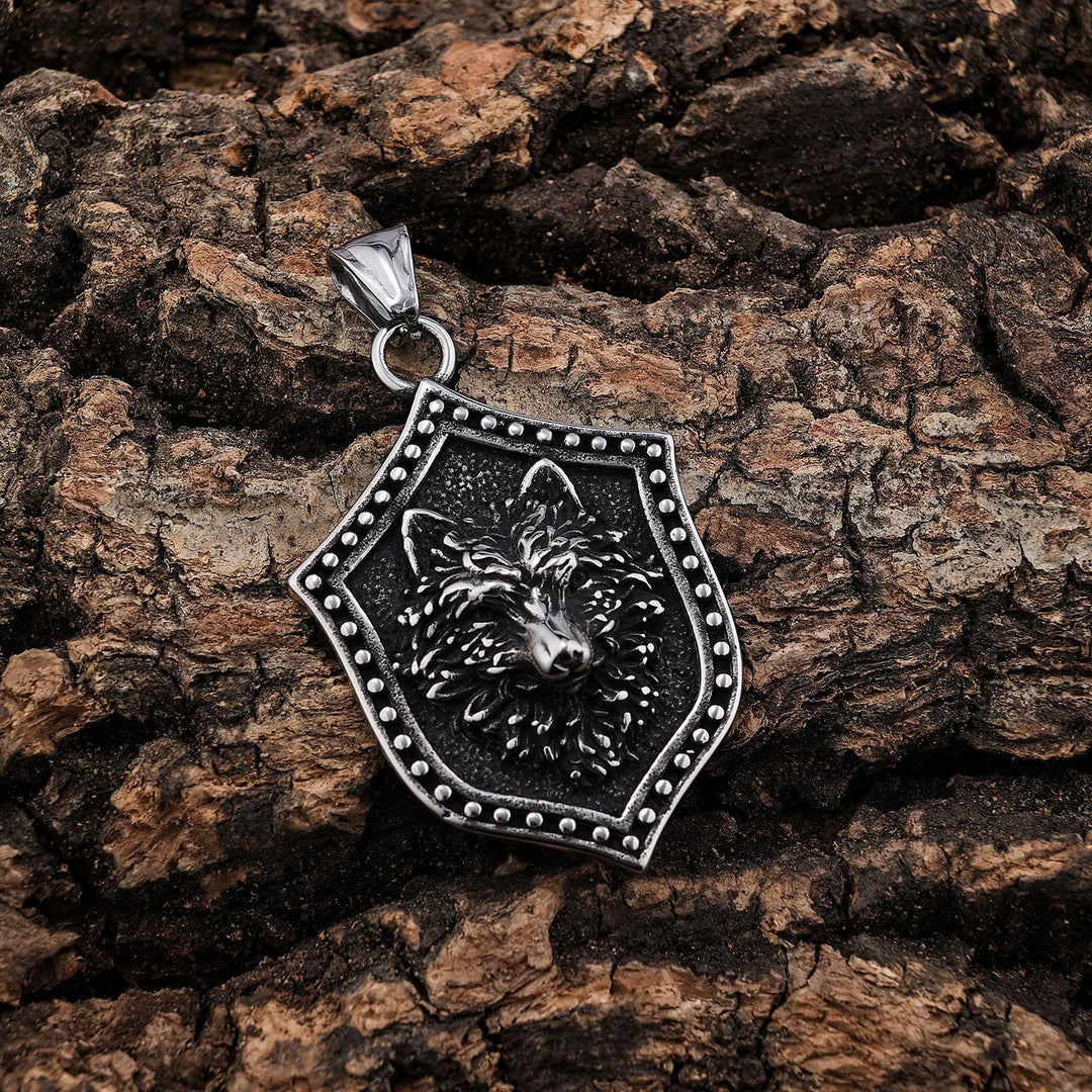 WorldNorse Wolf Head Shield Necklace - image 6