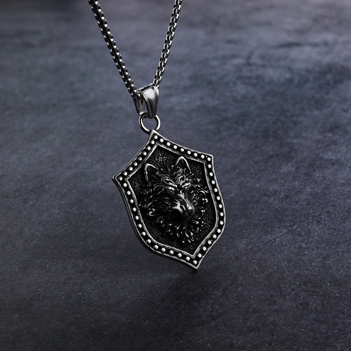 WorldNorse Wolf Head Shield Necklace - image 7
