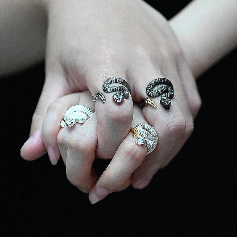 WorldNorse Vintage Rattlesnake Adjustable Ring - image 3