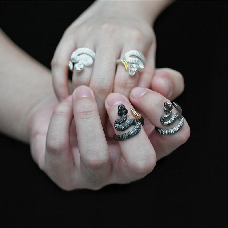 WorldNorse Vintage Rattlesnake Adjustable Ring - image 2
