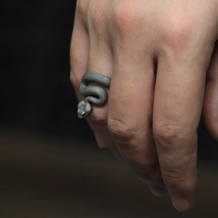 WorldNorse Vintage Rattlesnake Adjustable Ring - image 6