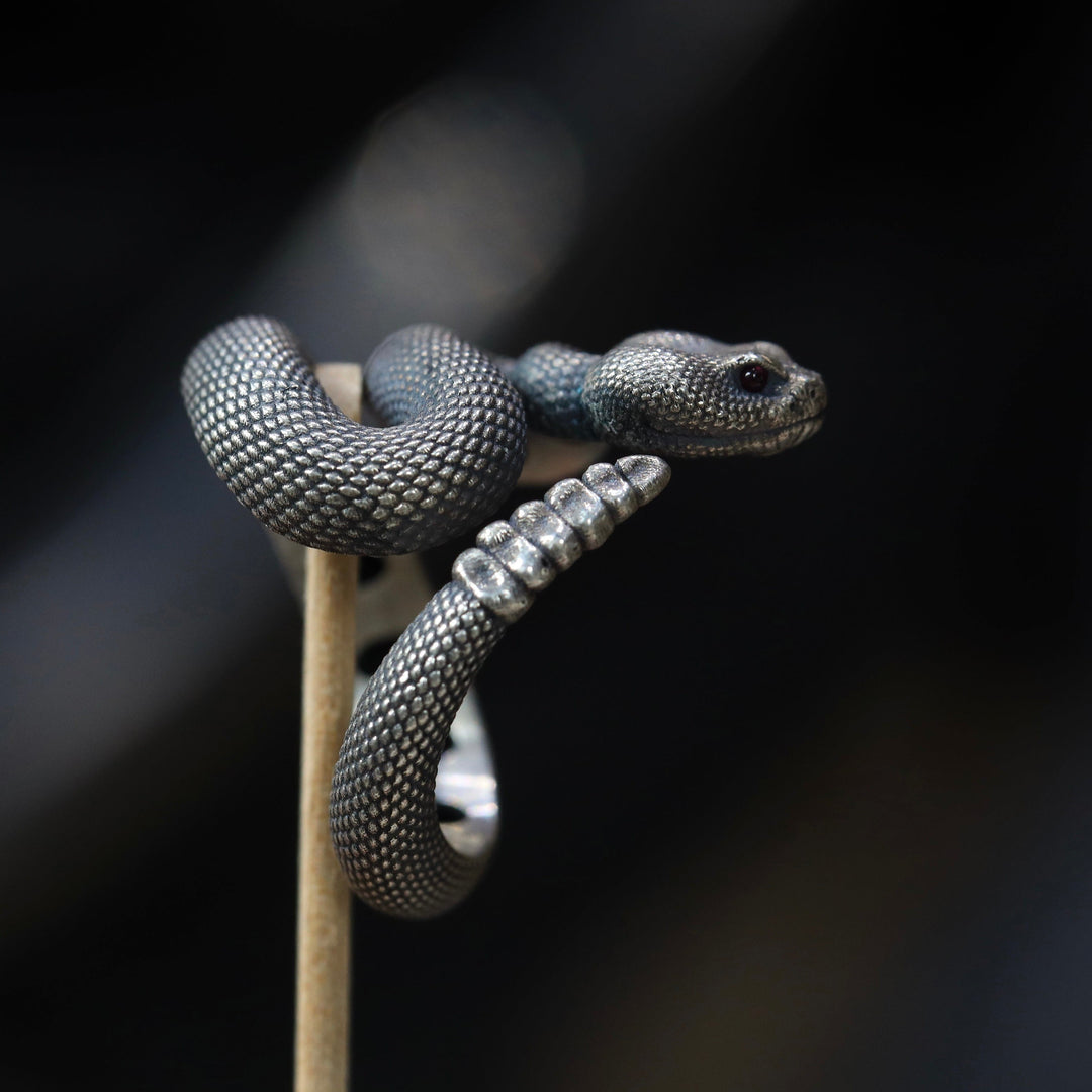WorldNorse Vintage Rattlesnake Adjustable Ring - image 4