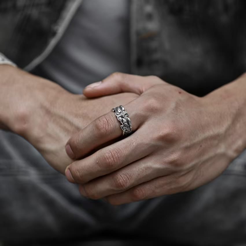 WorldNorse Men Vintage Gluttonous Divine Beast Ring - image 4
