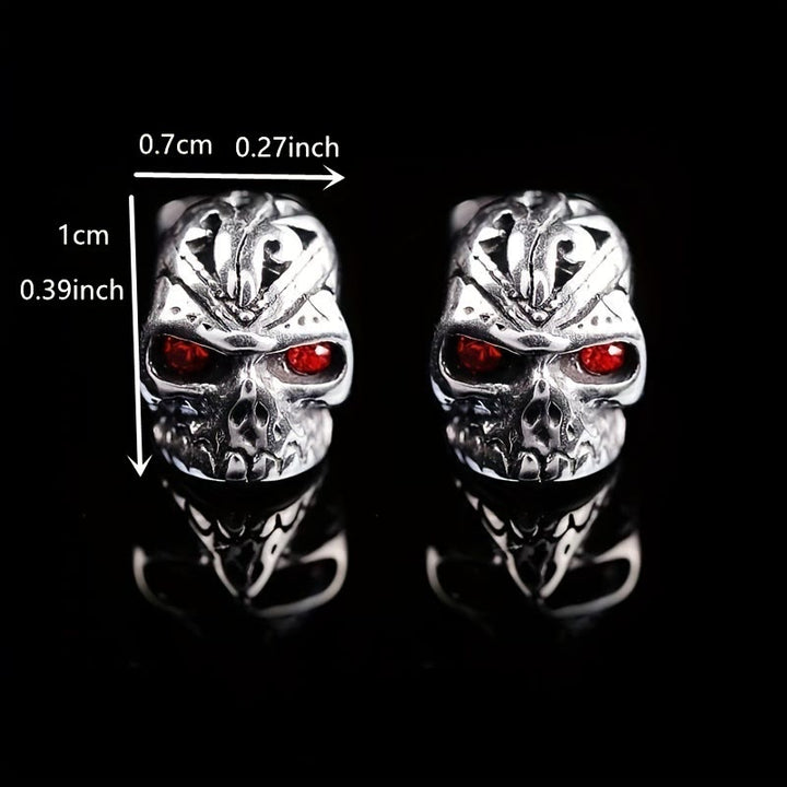 WorldNorse Gothic Red Eyes Devil Earrings