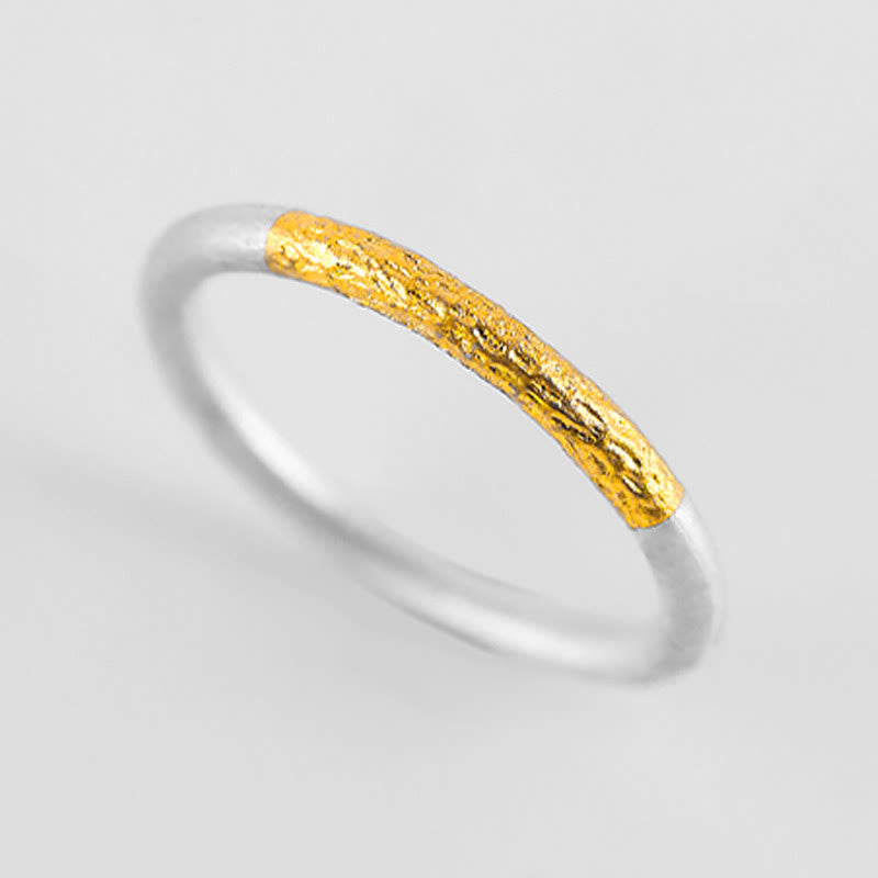 WorldNorse Handcrafted 999 Silver True Self Ring - White&Gold - UK Size V1/2 (US 11) - image 5