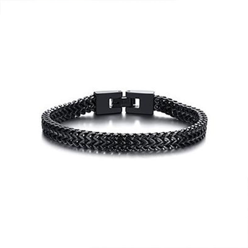 WorldNorse Stainless Steel Wheat Bracelet - Black - 21cm - image 4