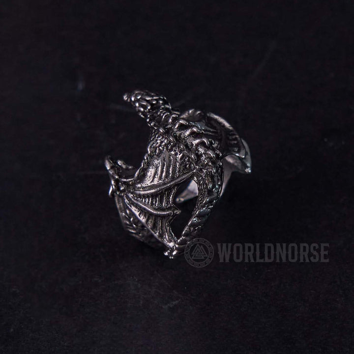 WorldNorse Dragon Open Design Gothic Ring - image 4