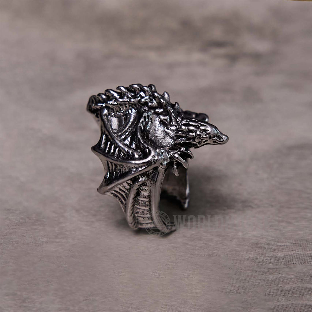WorldNorse Dragon Open Design Gothic Ring - image 9