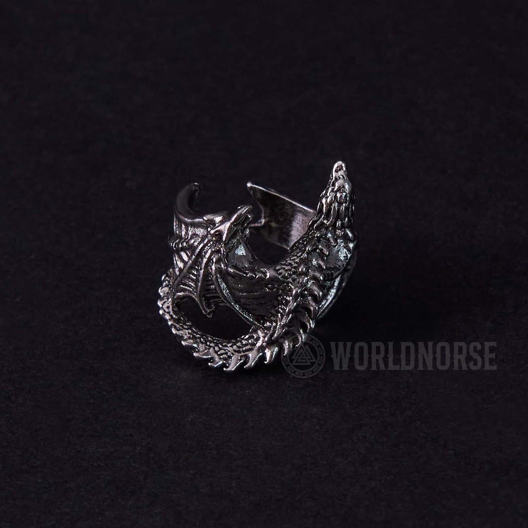 WorldNorse Dragon Open Design Gothic Ring - image 7