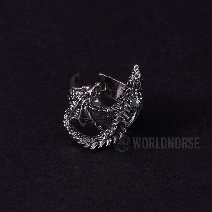 WorldNorse Dragon Open Design Gothic Ring - image 7