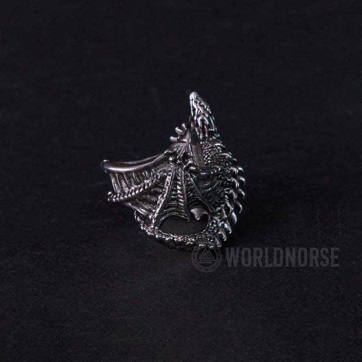 WorldNorse Dragon Open Design Gothic Ring - image 6