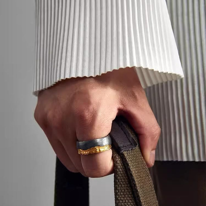 WorldNorse Rustic Gold Vein Open Band Ring - image 2
