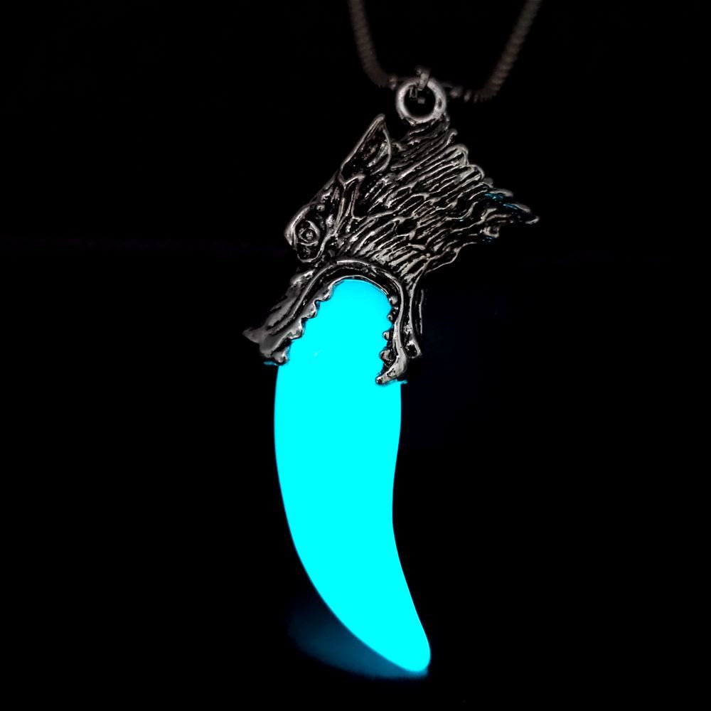 WorldNorse Glow in the Dark Wolf Teeth Necklace - image 2