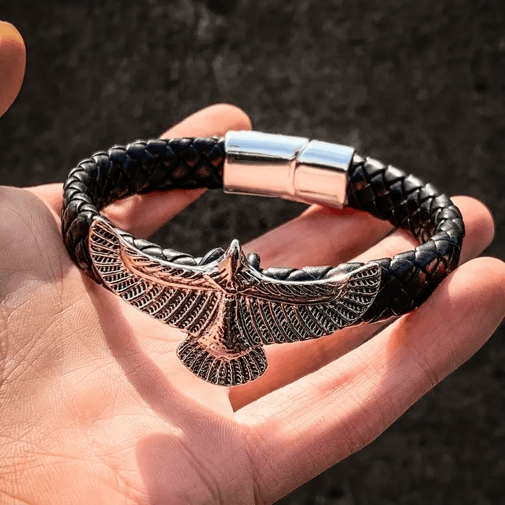 WorldNorse "Soaring Freedom" Eagle Leather Bracelet
