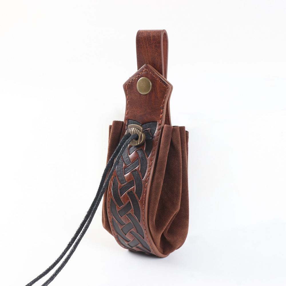 WorldNorse Leather Arm Bracers Belt Pouch Bag Set - Celtic Knot Bag - image 1