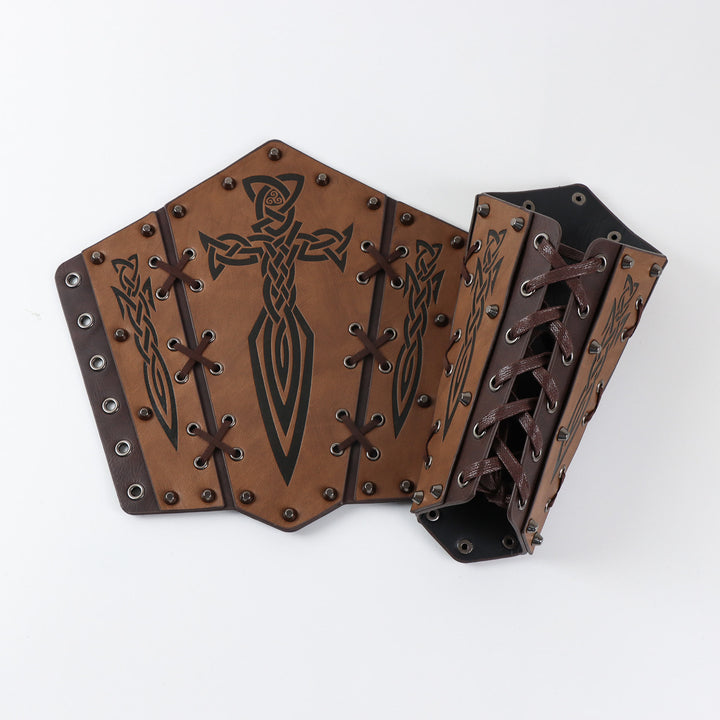 WorldNorse Leather Arm Bracers Belt Pouch Bag Set - Arm Bracers - image 7