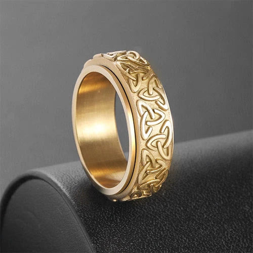 WorldNorse Viking Triquetra Spinner Ring - Gold - UK Size Z（US 13) - image 3