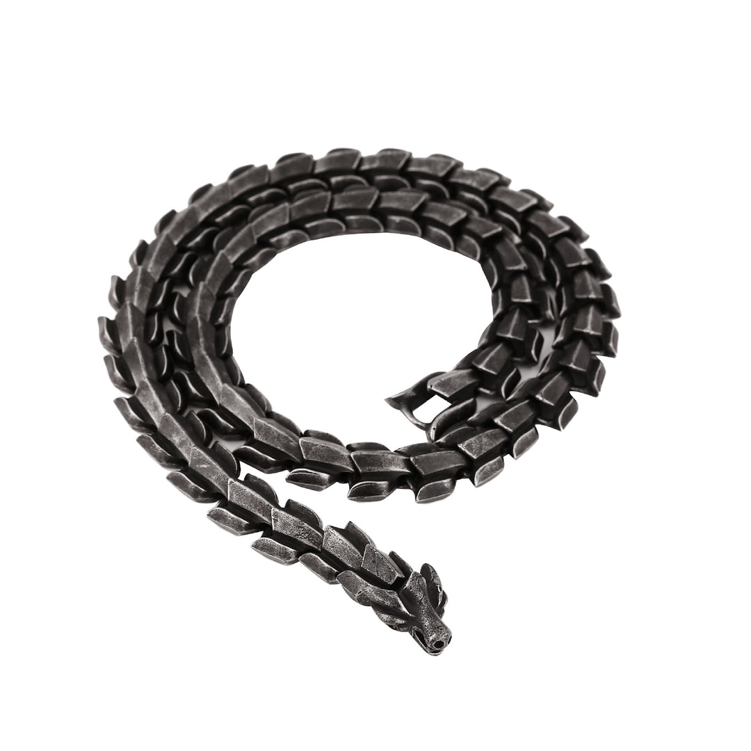 WorldNorse Norse Dragon Punk Necklace - Retro Black - 70cm - image 8
