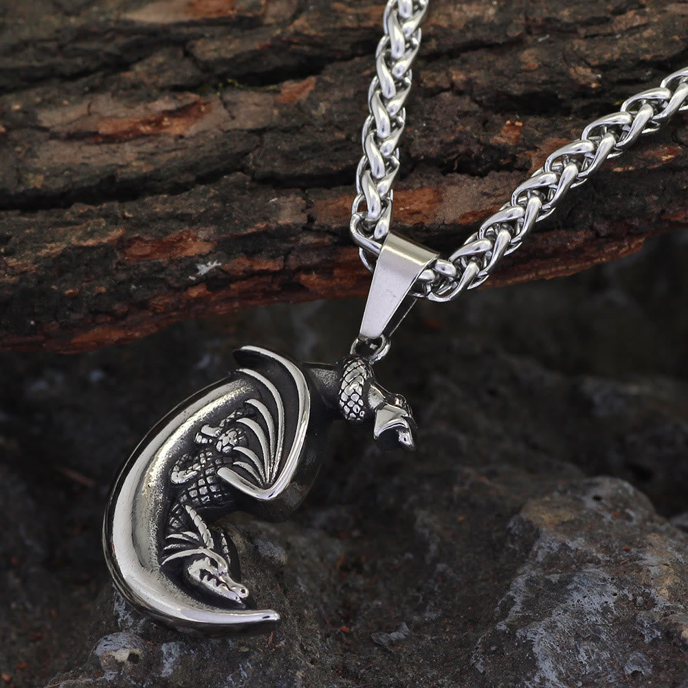 WorldNorse Dragon Claw Crescent Pendant Necklace - image 3