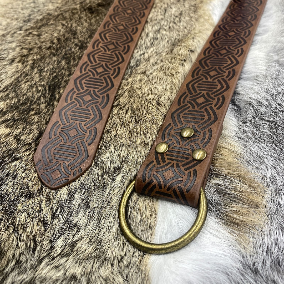 WorldNorse Vintage Embossed Leather Belt
