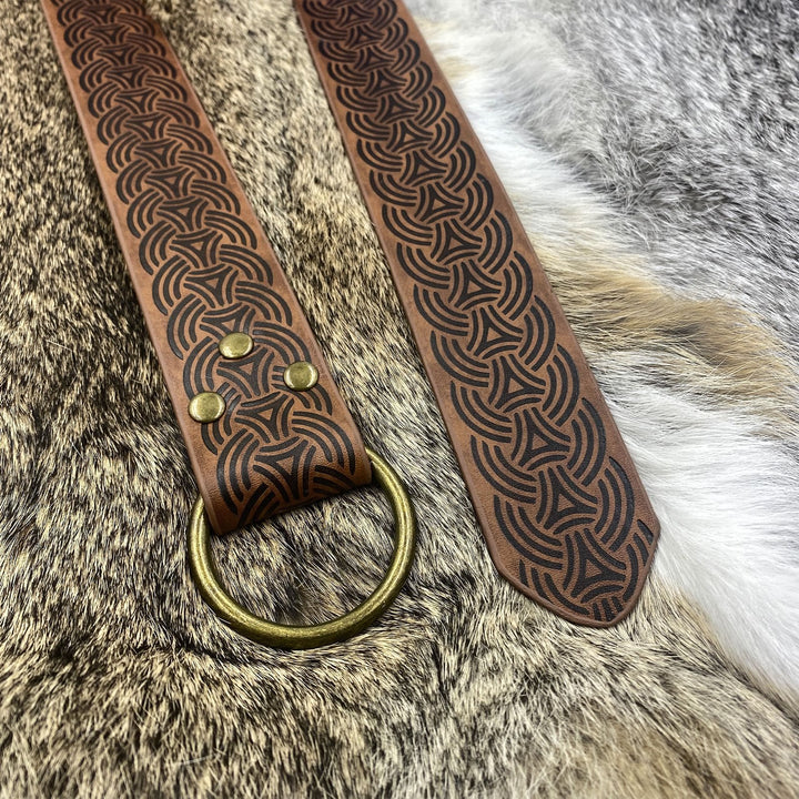 WorldNorse Vintage Embossed Leather Belt