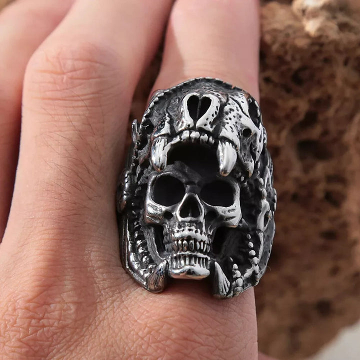 WorldNorse Skull Helmet Stainless Steel Ring - image 3