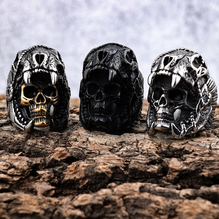 WorldNorse Skull Helmet Stainless Steel Ring - image 7