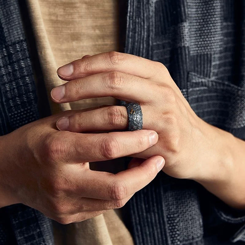 WorldNorse Rugged Hammered Texture Ring - image 1