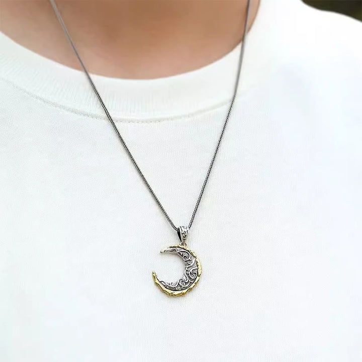 WorldNorse Wave Pattern Crescent Necklace - image 2