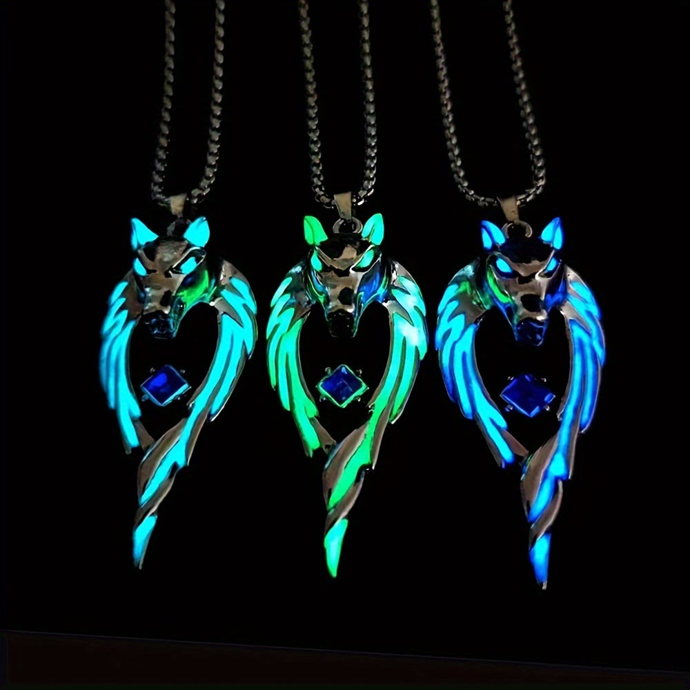 WorldNorse Night Light Wolf King Necklace - image 0