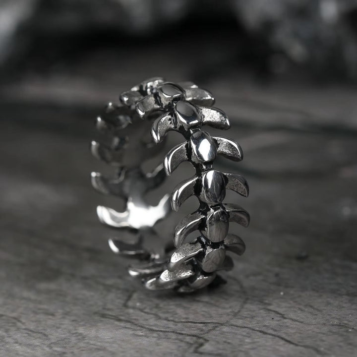 WorldNorse Gothic Retro Spine Fish Bone Ring - image 1