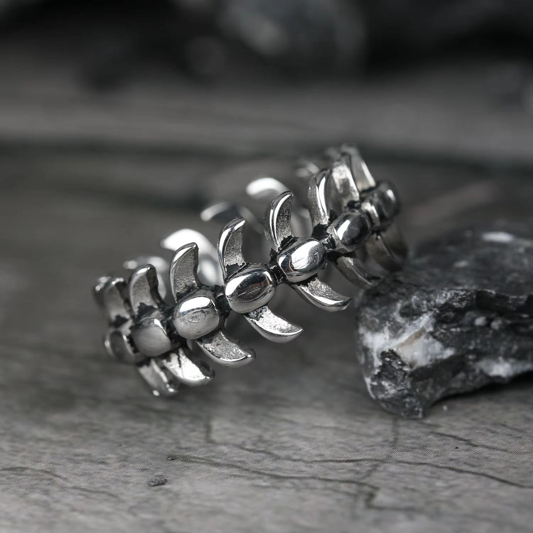 WorldNorse Gothic Retro Spine Fish Bone Ring - image 3