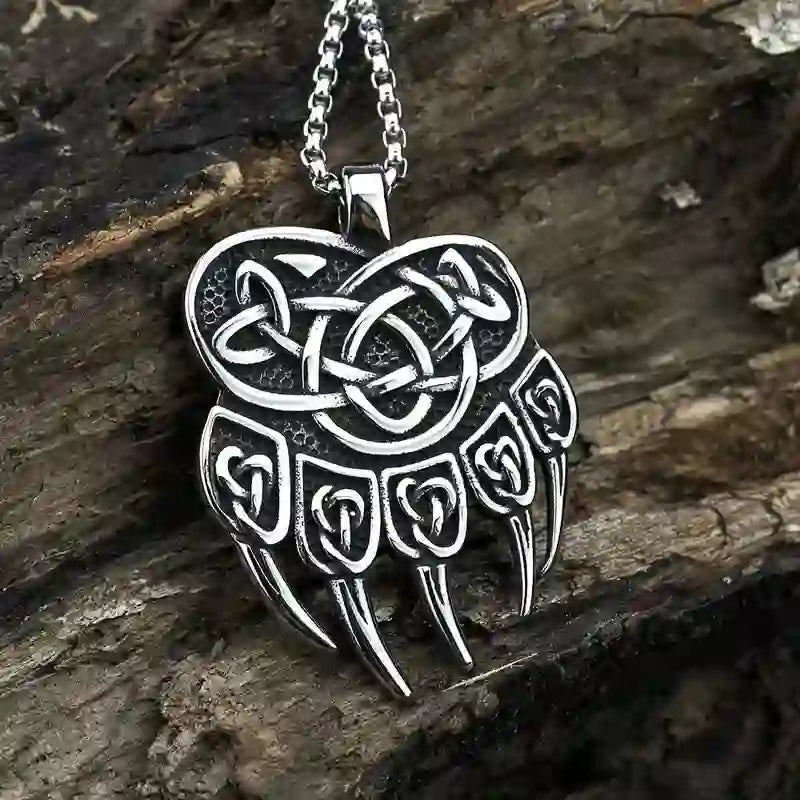 WorldNorse Viking Bear Paw Celtic Knot Necklace - image 4