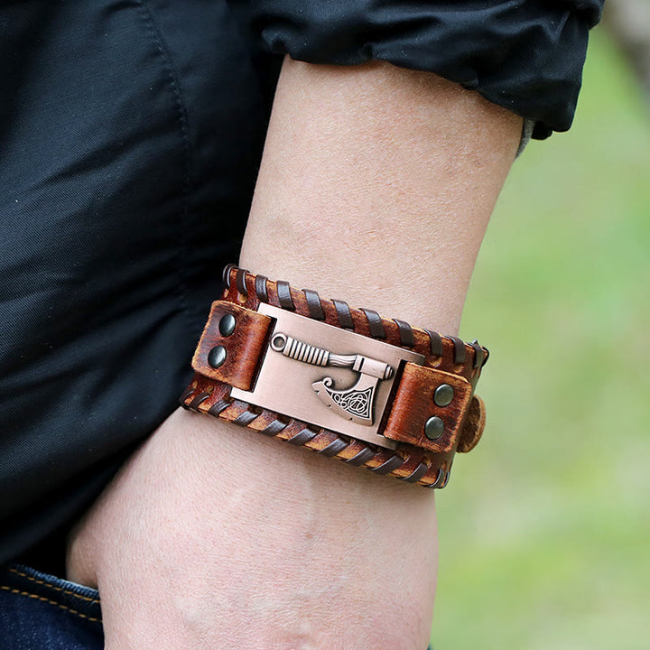 WorldNorse Viking Axe Norse Weapon Leather Bracelet - image 2