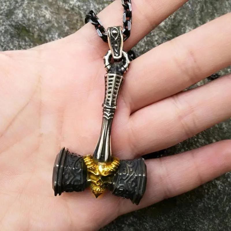 WorldNorse Viking Hammer Skull Necklace - image 1