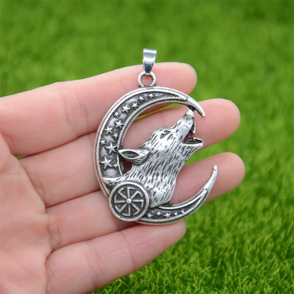 WorldNorse Cresent Moon Star Wolf Necklace - image 1