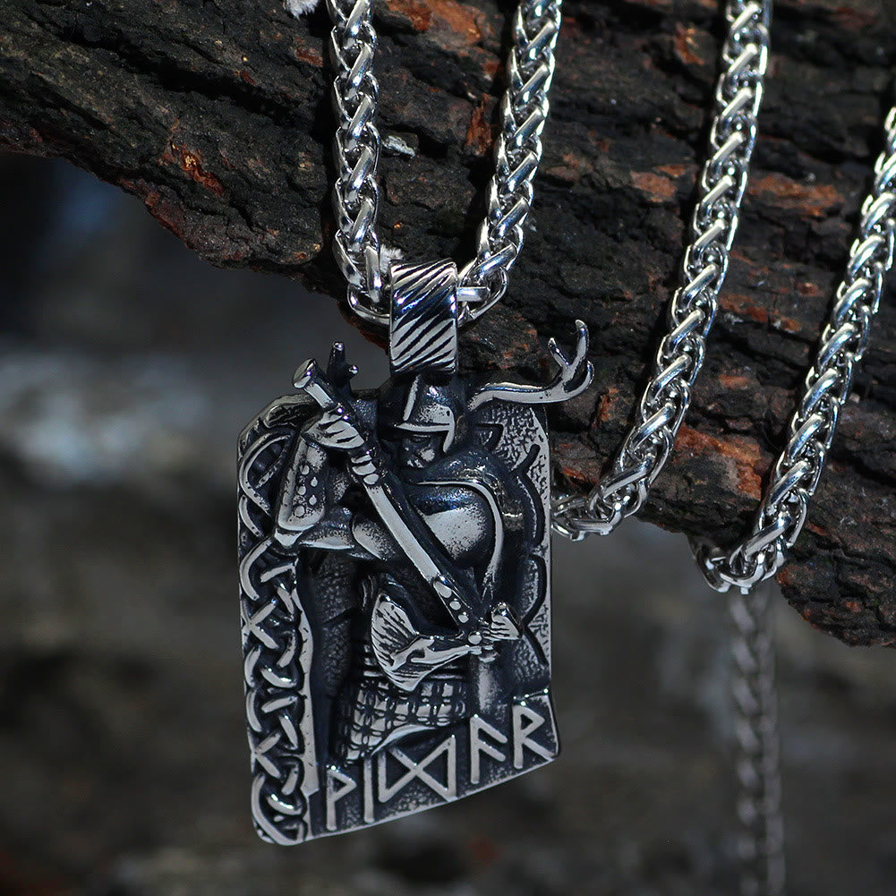 WorldNorse  Celtic Knot Rune Axe Necklace - Necklace - image 0