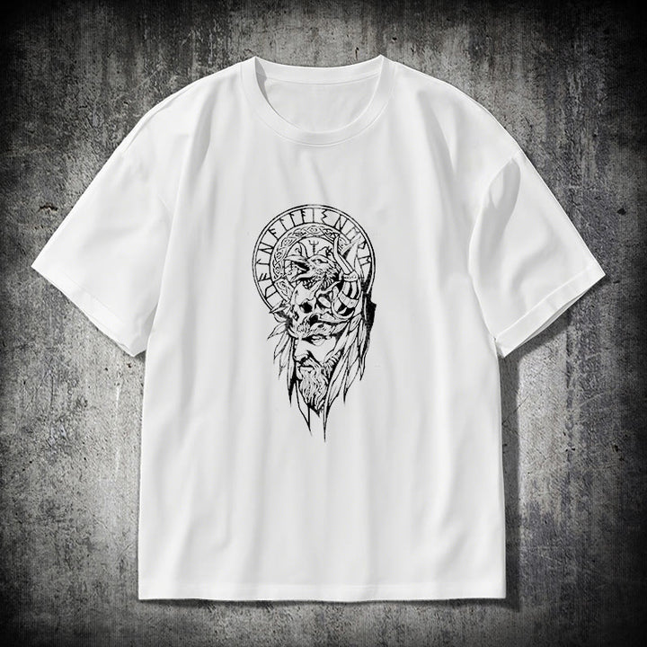 WorldNorse Vegvisir Wolve Celtic T-shirt - White - 2XL - image 9