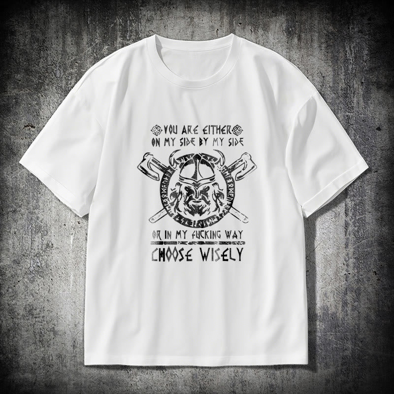 WorldNorse Vikings Rune Odin Symbol Axe T-shirt - White - 2XL - image 9