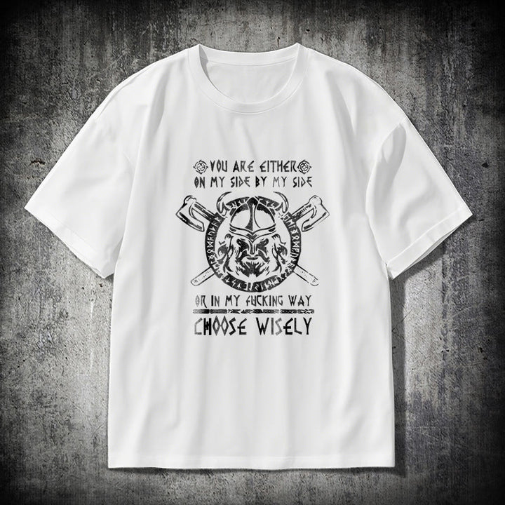 WorldNorse Vikings Rune Odin Symbol Axe T-shirt - White - 2XL - image 9