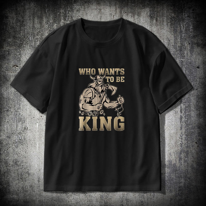 WorldNorse Viking King Of Warrior T-shirt - Black - 2XL - image 0