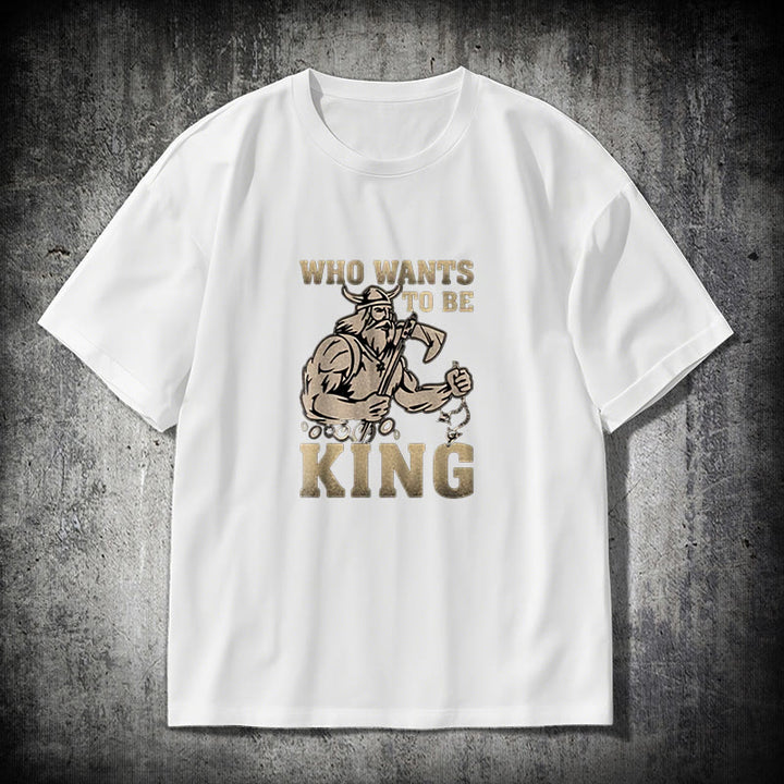 WorldNorse Viking King Of Warrior T-shirt - White - 2XL - image 9