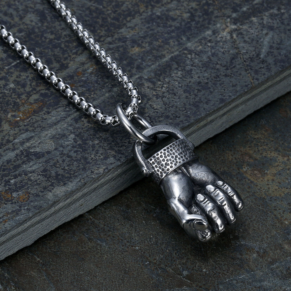 WorldNorse Retro Fist Vein Pendant Necklace - image 1