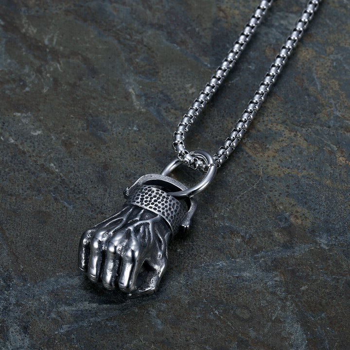WorldNorse Retro Fist Vein Pendant Necklace - image 2