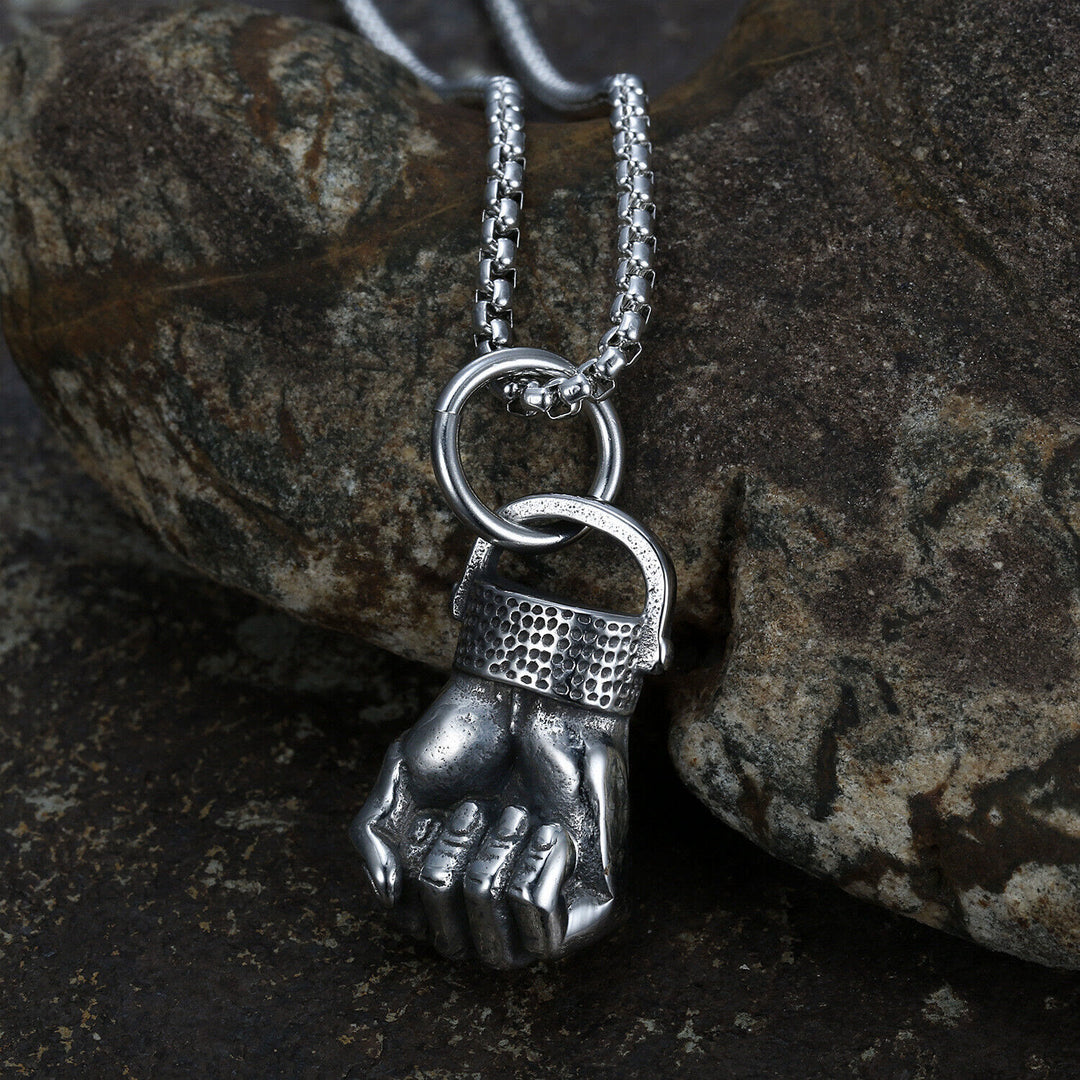WorldNorse Retro Fist Vein Pendant Necklace - Necklace - image 0