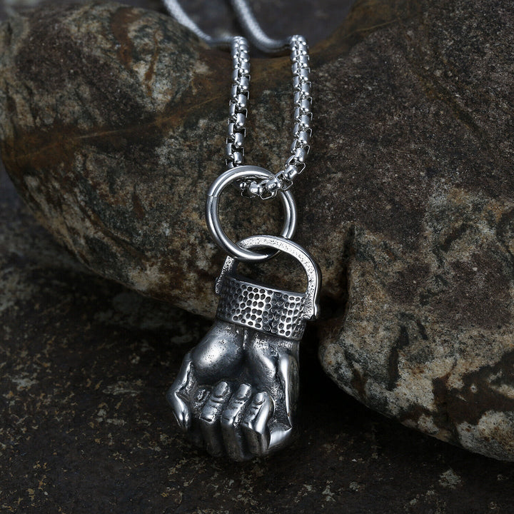 WorldNorse Retro Fist Vein Pendant Necklace - Necklace - image 0