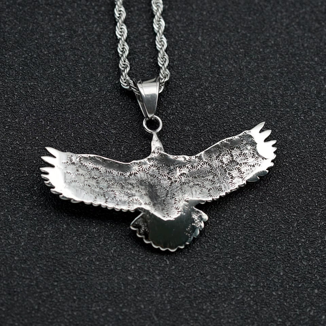 WorldNorse Retro Soaring Eagle Wings Necklace